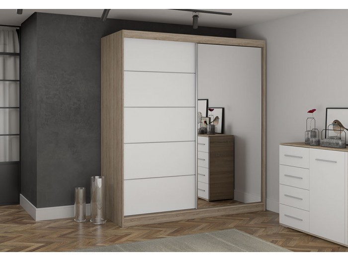 Гардероб BONO 05 (корпус дъб сонома/лице бяло)